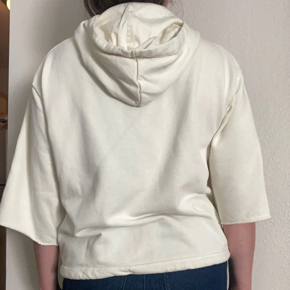 Nike Icon Clash Cream Boxy Tie Front Sweatshirt Hoodie Size Small Pullover
